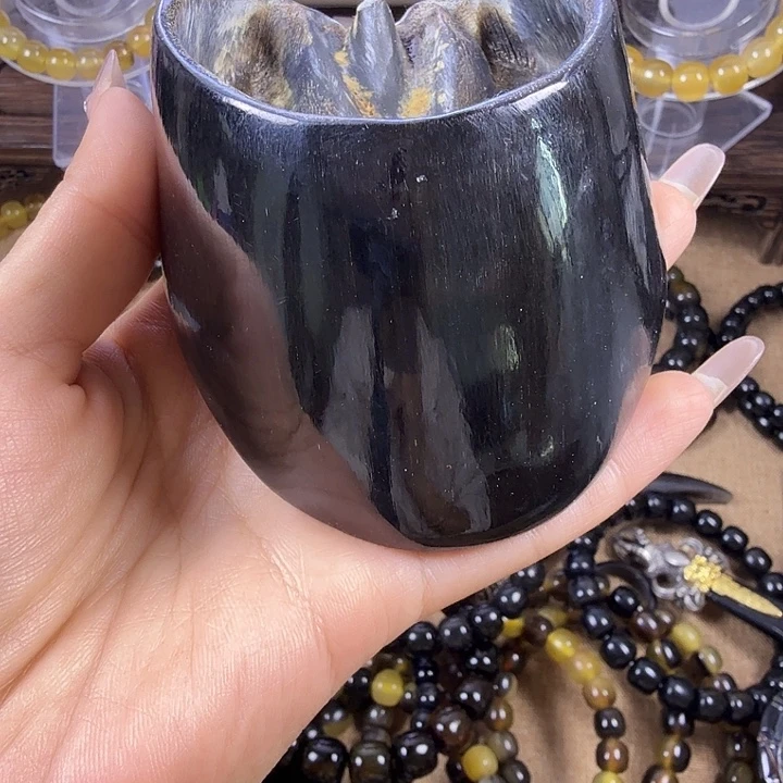 এ***࿐木质非金属驴蹄子把件