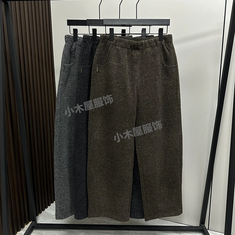菲玛掂250320毛呢女裤正品2025秋冬款时尚气质休闲裤显瘦香蕉裤