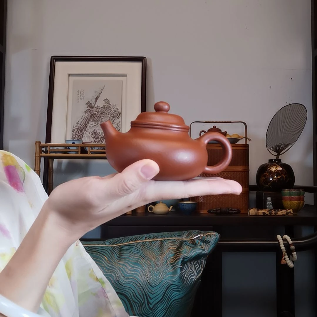 鸟***师紫砂花盆容天壶全手工