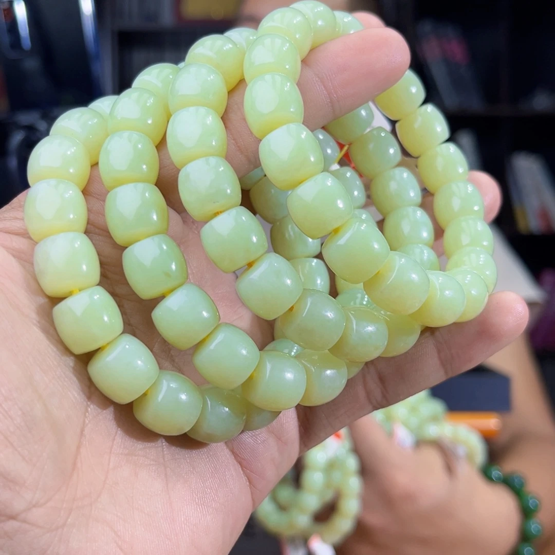 手串未镶嵌和田玉纯天然新疆若羌黄口料卡12多样性发其一