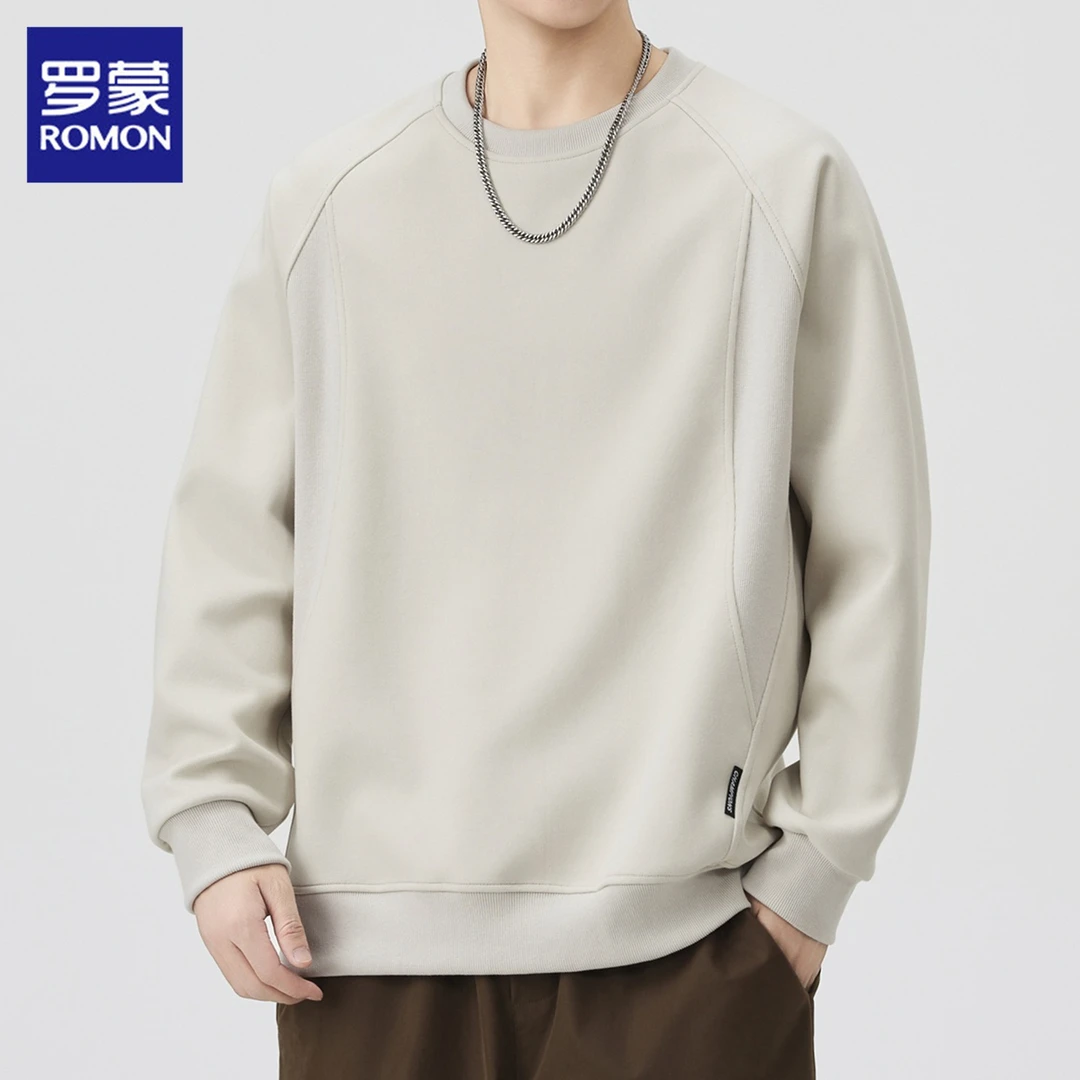 罗蒙长袖t恤男士卫衣新款秋冬套头圆领打底上衣休闲体恤衫男装