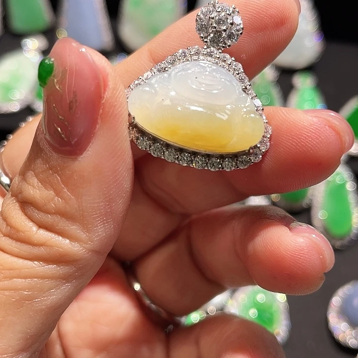 翡翠银S925镶嵌颈饰