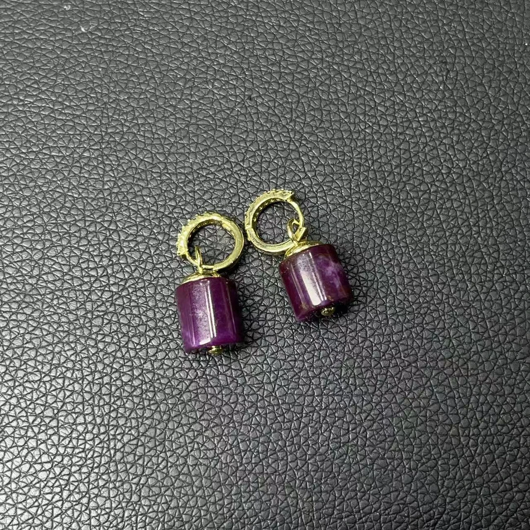 天然老料紫舒桶珠耳饰 Y203—多样性发