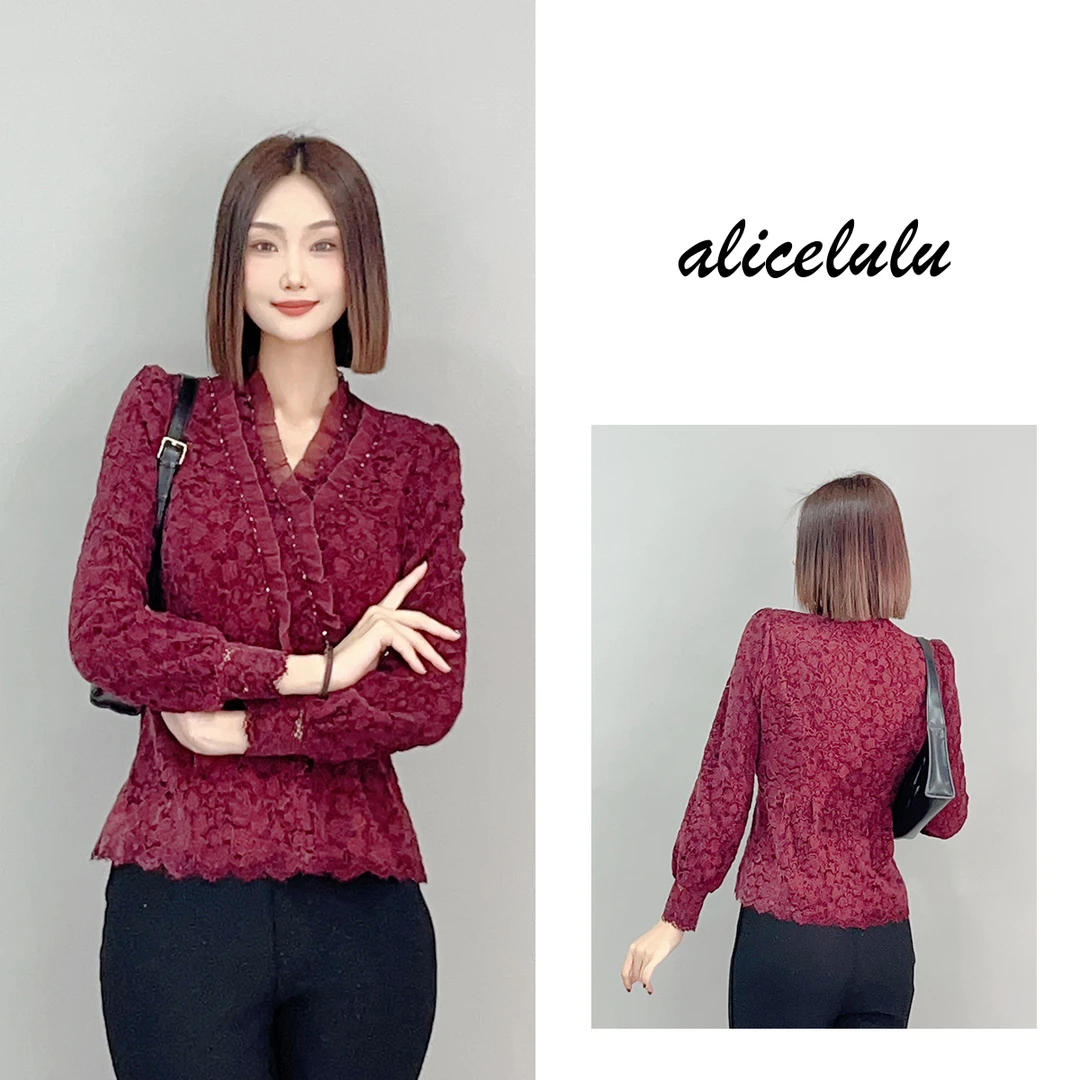 3 ALICE “花影重重”衬衫 重工蕾丝 优雅名媛 S1034865W