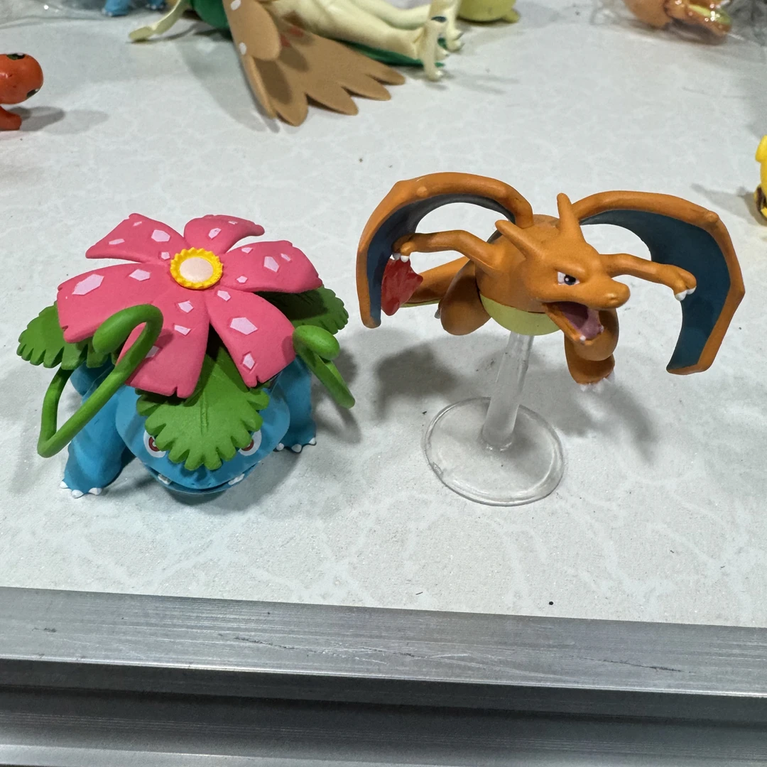 rement妙蛙花、喷火龙（带底座）一组