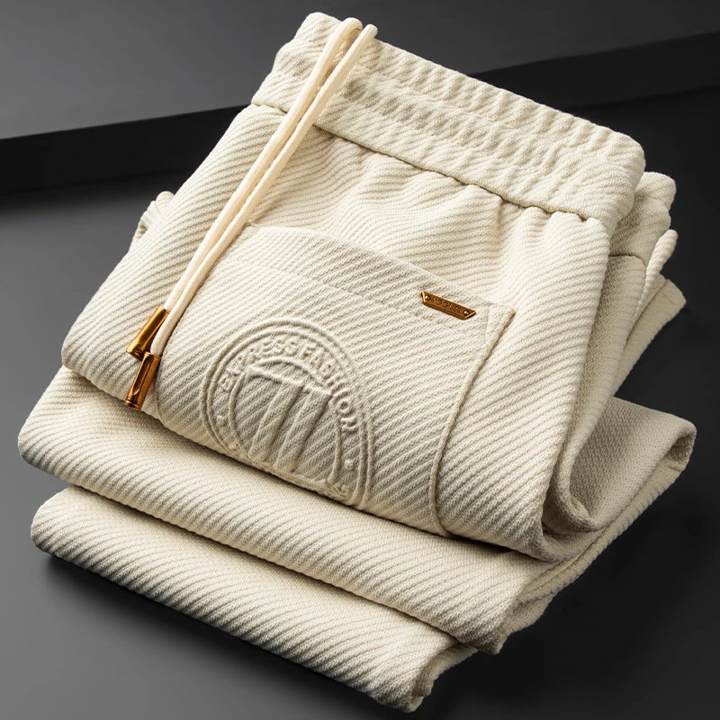 霍科比特男士速干运动裤春秋修身弹力免烫休闲裤百搭抽绳直筒裤