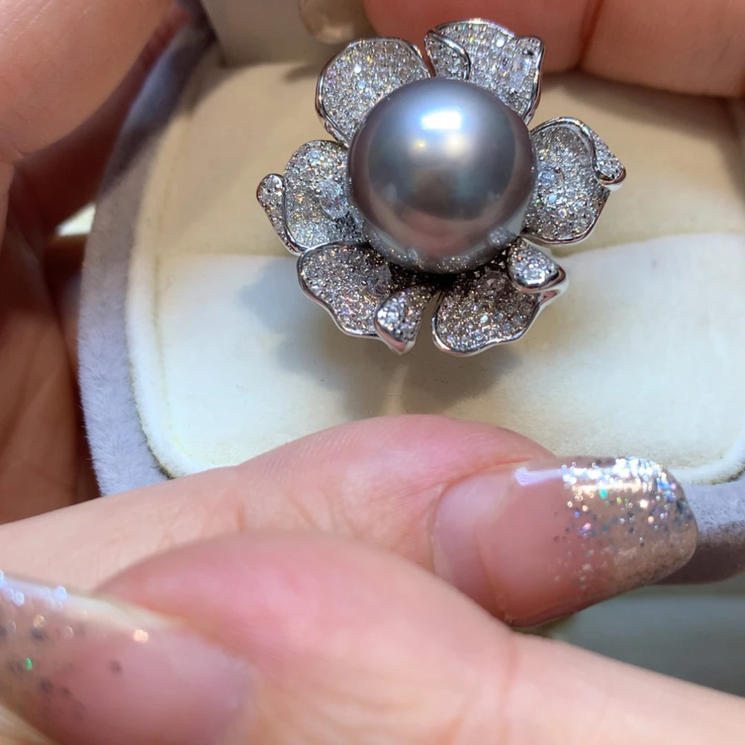 海水珍珠戒指银S925镶嵌