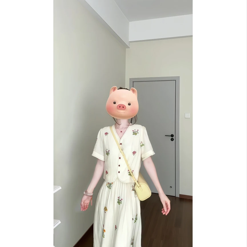 2025年法式气质复古设计感小众时尚休闲夏季上衣半裙套装女