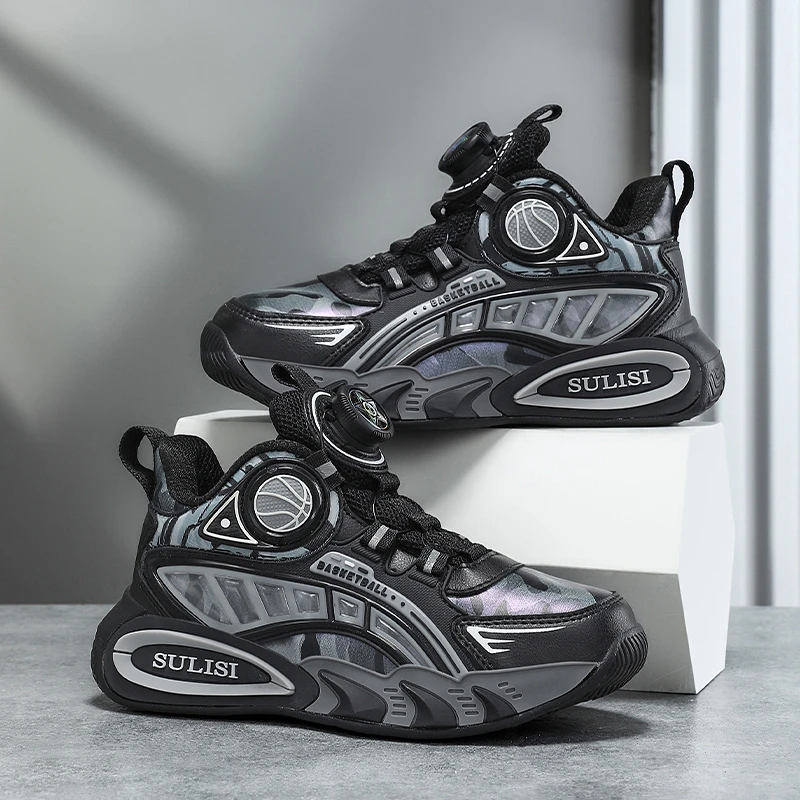 品牌童鞋男童运动鞋子2025秋冬季新款皮面防水跑步鞋儿童篮球鞋潮