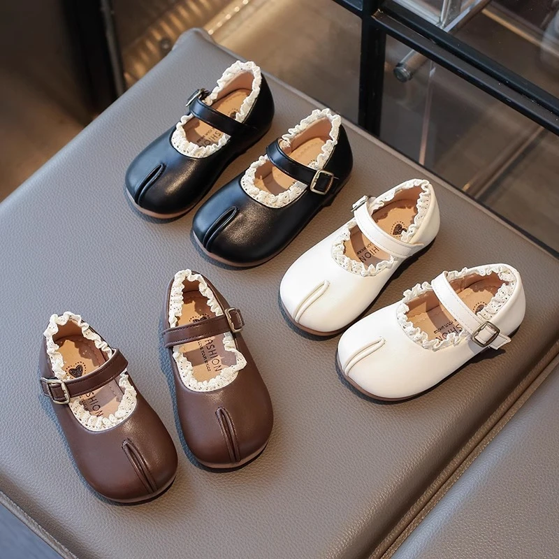 ABC女童小皮鞋2025春季新款儿童公主鞋小童女宝宝单鞋软底豆豆鞋