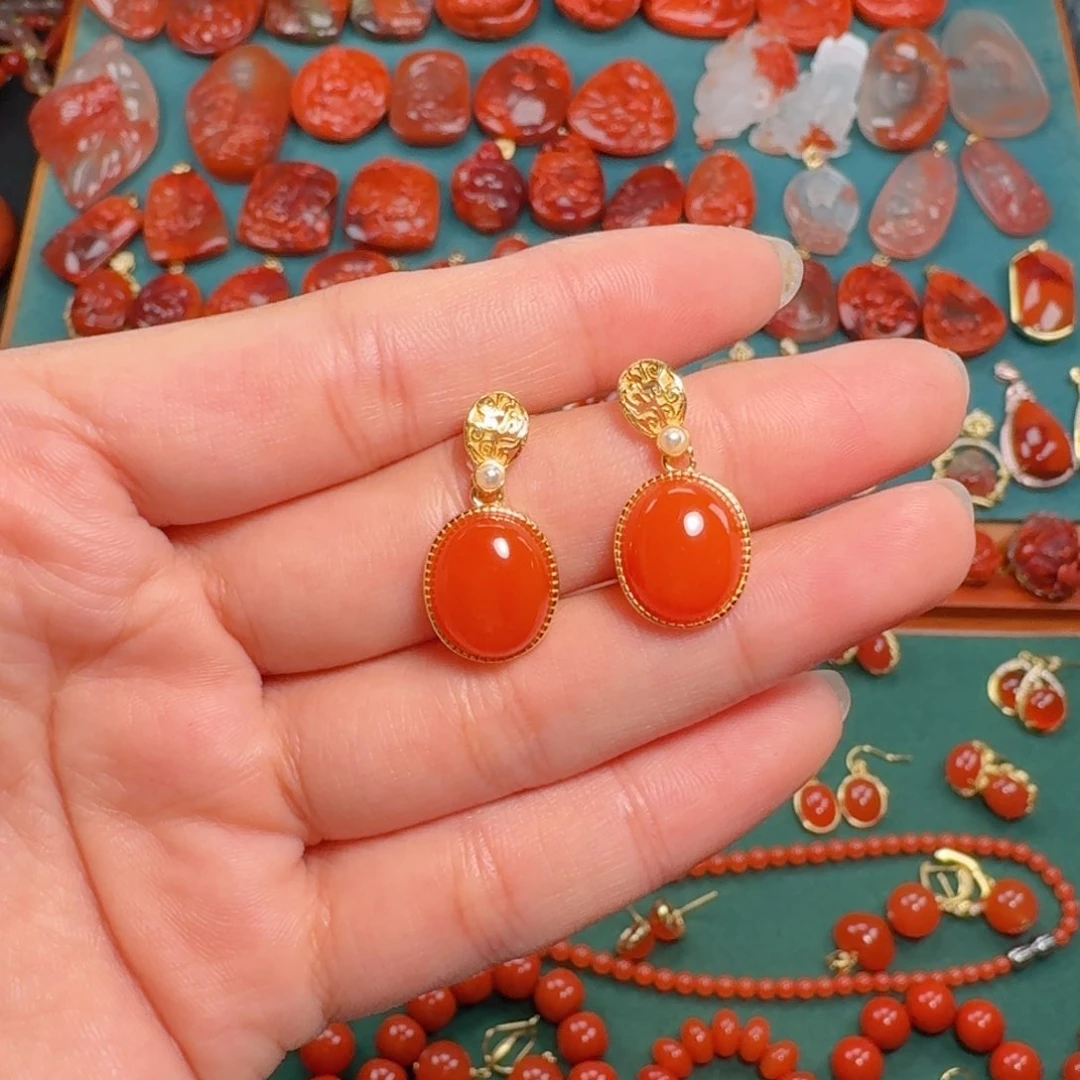 南红玛瑙南红银S925镶嵌