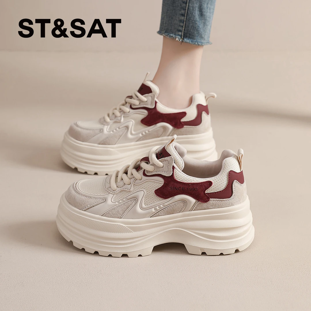 星期六德训鞋女款2025新款秋冬厚底增高女士休闲阿甘运动爆款老爹