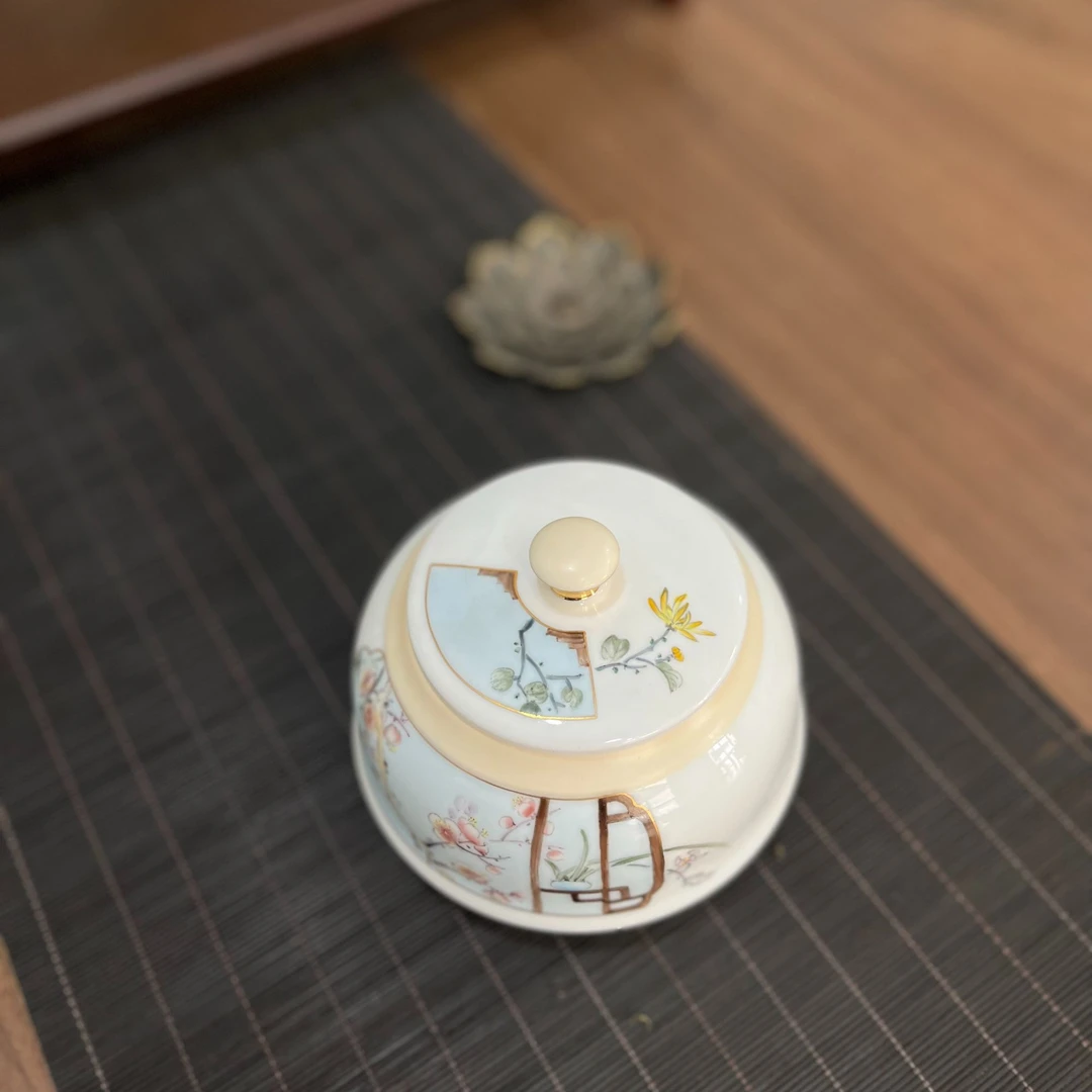 陶瓷茶叶罐高档家用中式手绘
