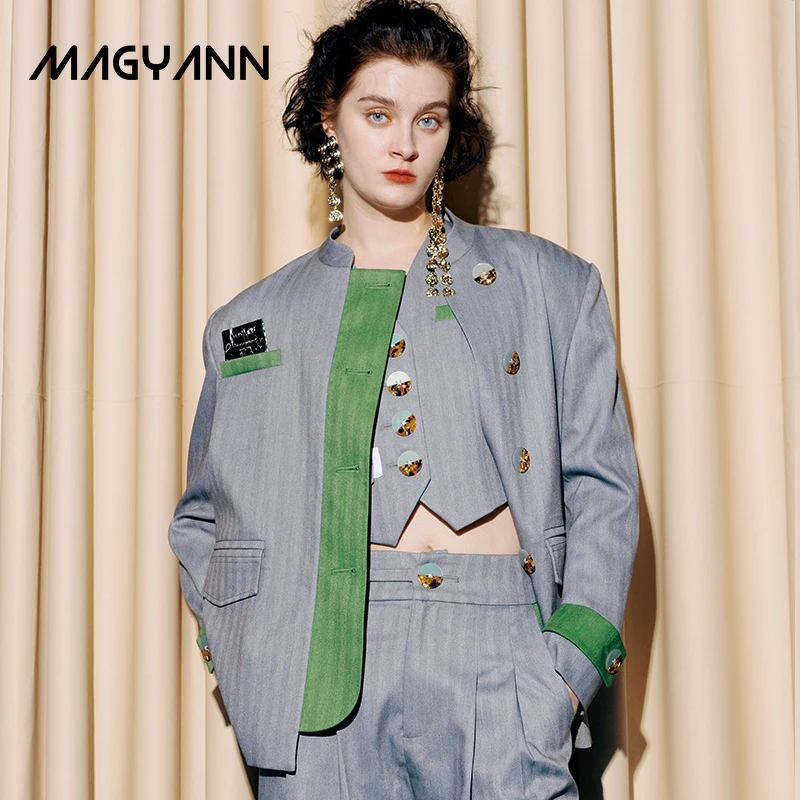 Magyann/昧宴【寻茶欢】中山领西装外套