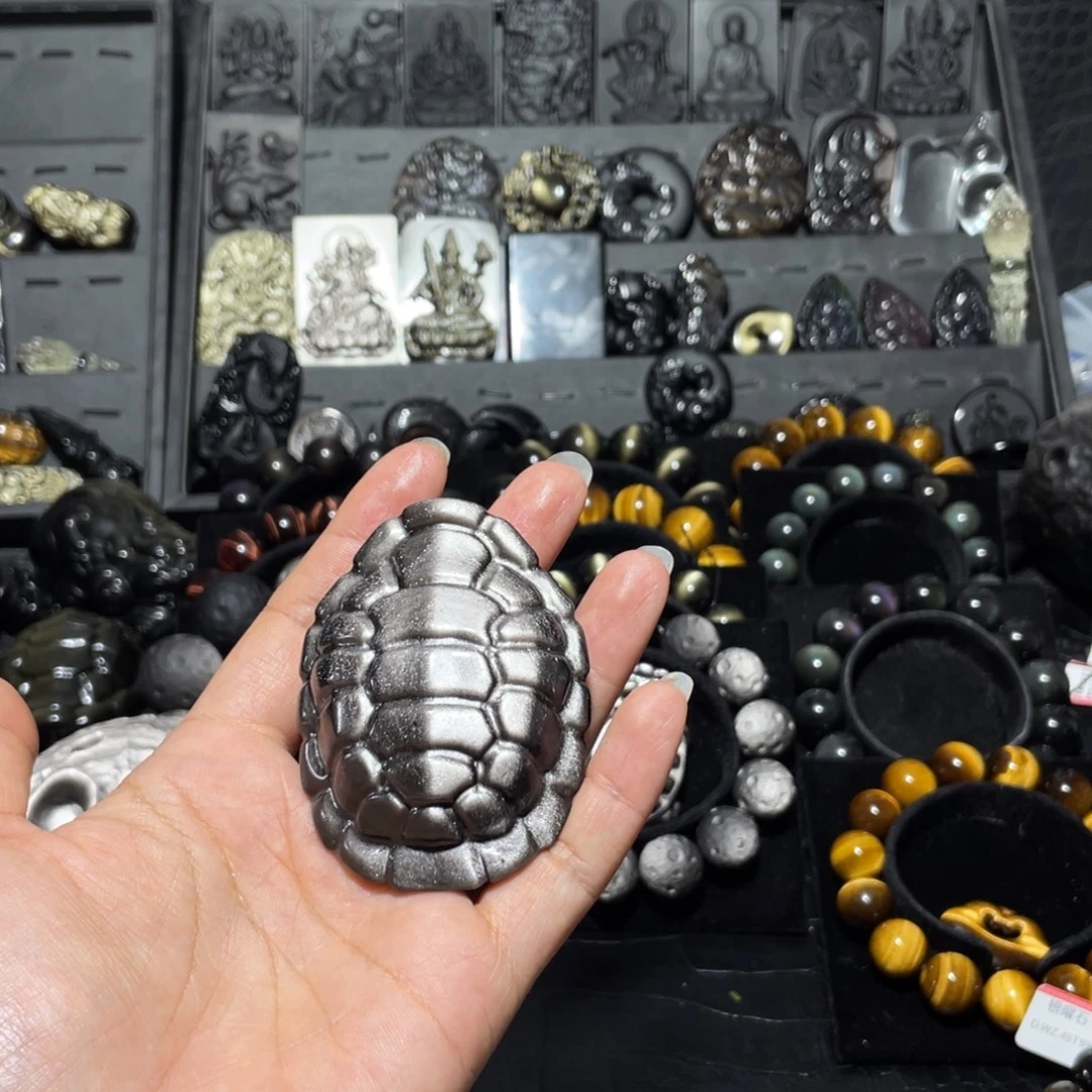 边***萄黑曜岩未镶嵌珠宝奇石