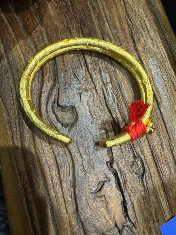 足金手工金定制手镯