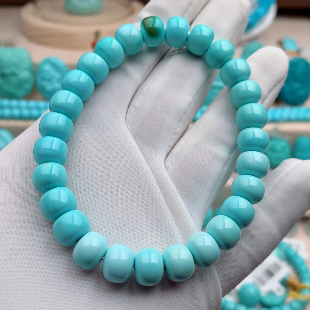 绿松石珠宝奇石未镶嵌9mm