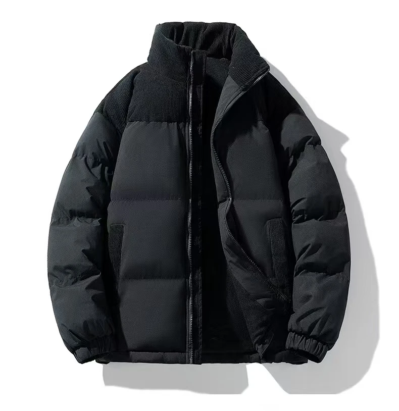 冬季新款加厚保暖潮流棉袄宽松休闲拼色男士厚款棉服