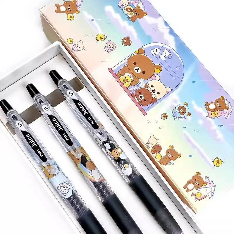 日本新品PILOT百乐限量雨后天晴轻松熊DIY款果汁笔按动中性笔黑色