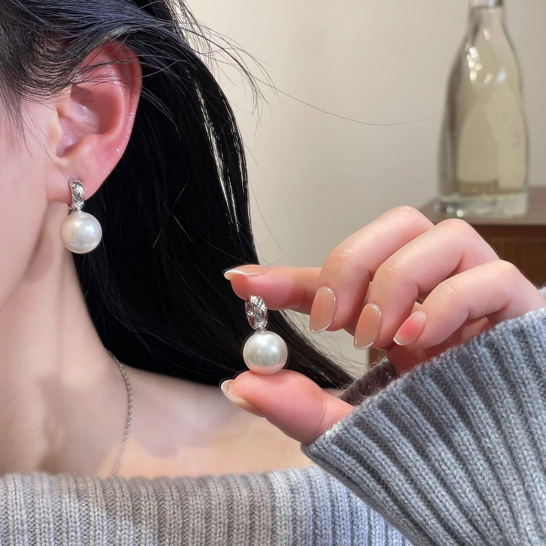 【澄意饰品】精致菱格珠珠耳扣气质轻奢时尚百搭法式小众简约-8158