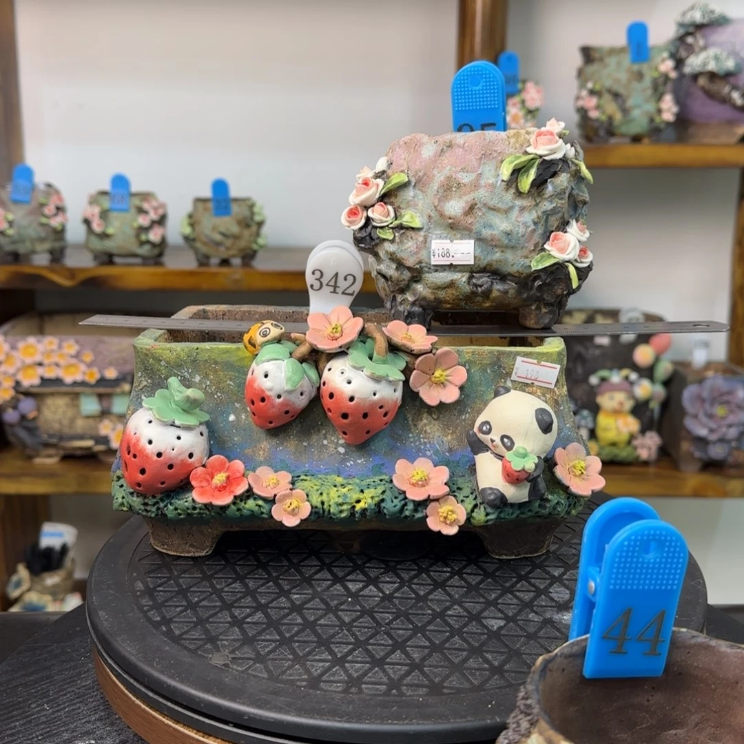 本默花器麦饭石花盆