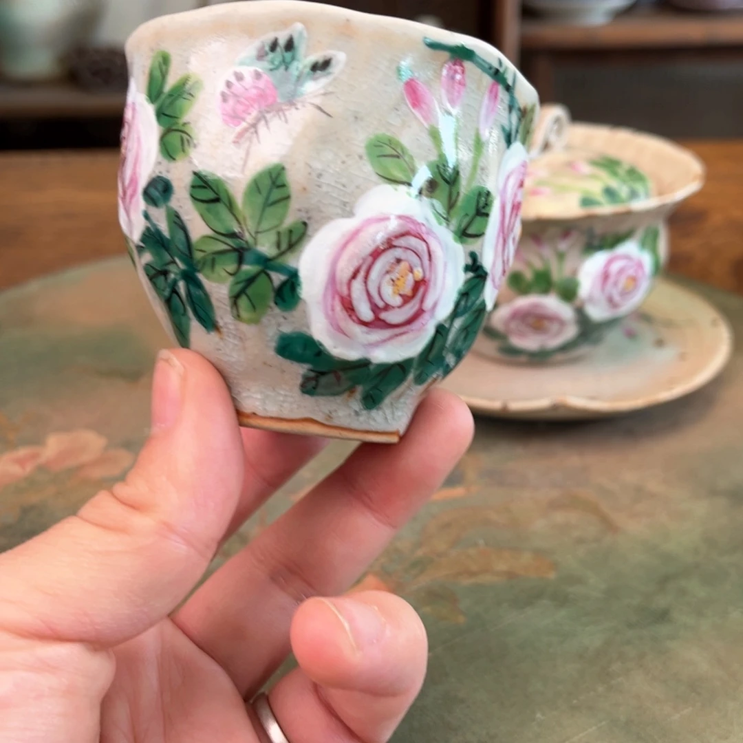 杯柴烧手工手绘陶瓷