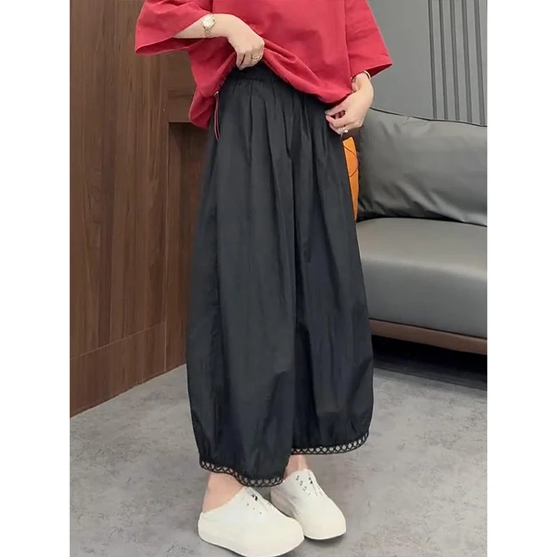 梨形显瘦大码九分灯笼裤女2025夏季薄款百搭洋气显瘦宽松休闲裤子