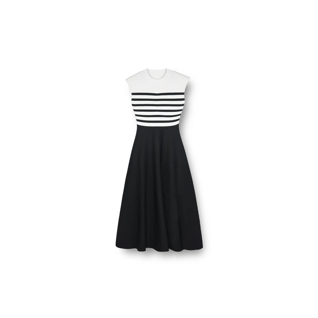 大喜【朗Z家】夏日凉感拼接条纹连衣裙（LCFB18K0P）