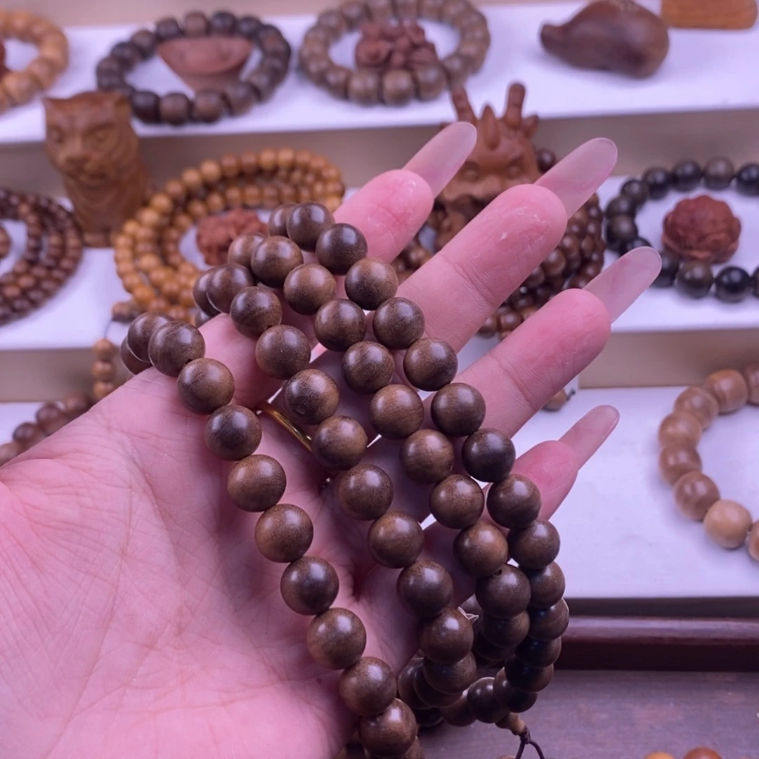 黑***米檀香木手串/手链1.0黑肉