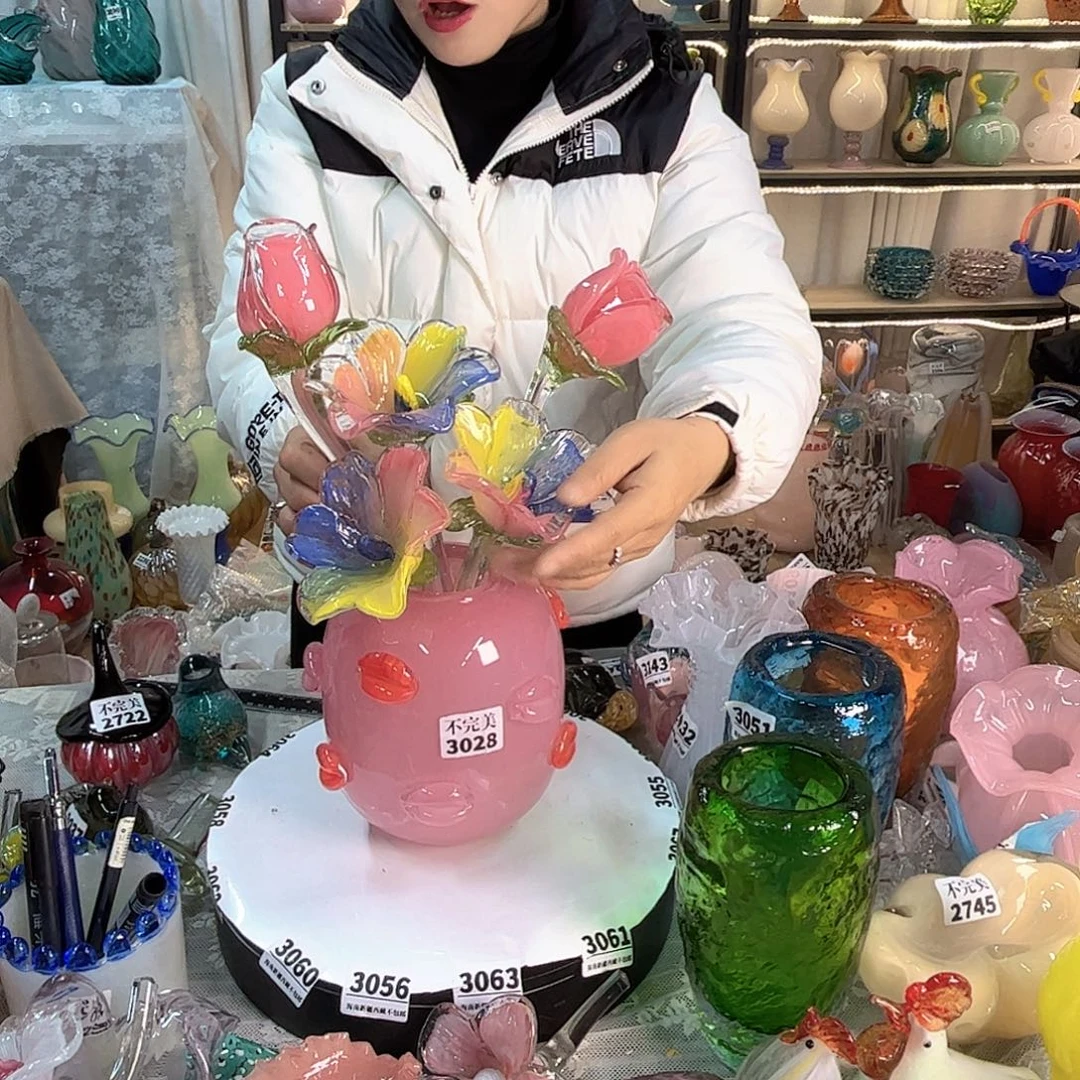 5花1瓶不完美家悦美居琉璃摆件