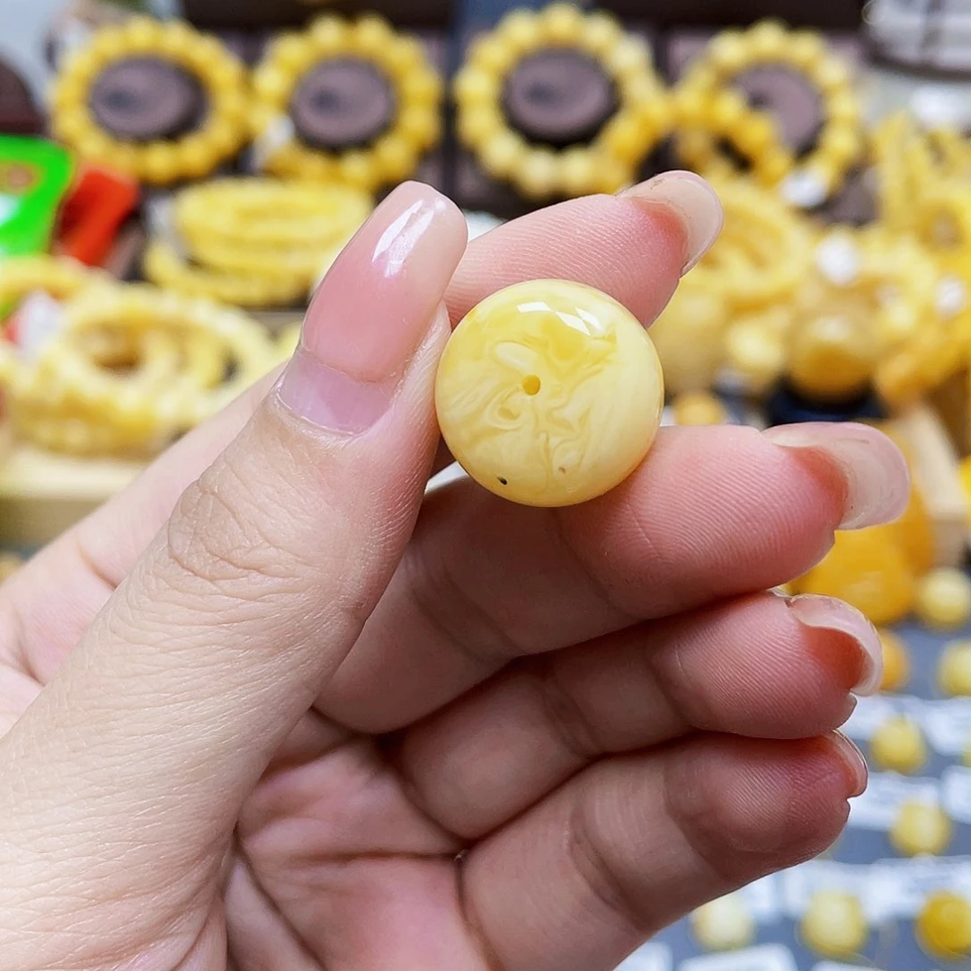 未镶嵌琥珀珠宝奇石扣子尺寸17.8*12mm瑕疵.福利款