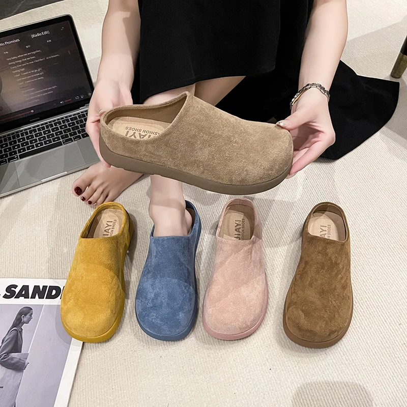 2025春季新款厚底内增高百搭时尚外穿女勃肯包头拖网红夏季韩版