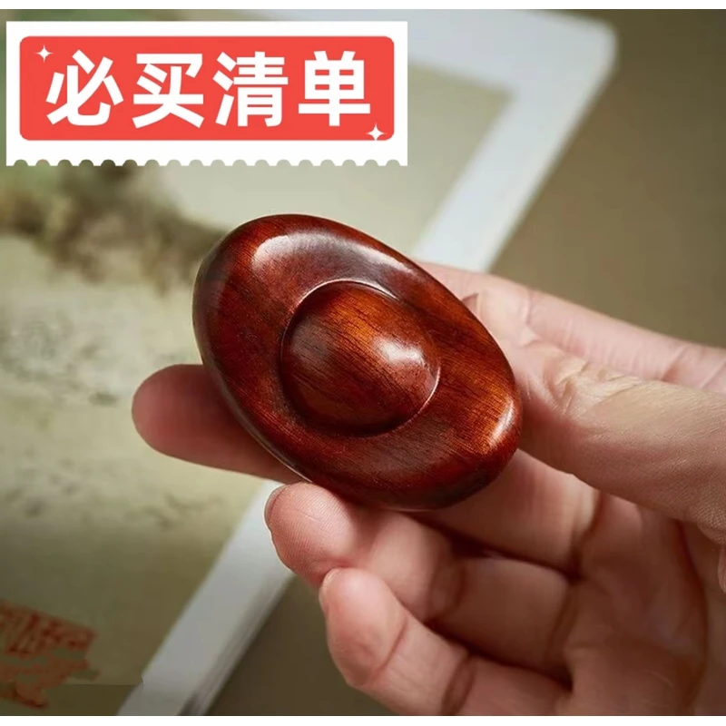 小胖元宝檀木盘玩精雕摆件可爱木雕刻工艺品手把件