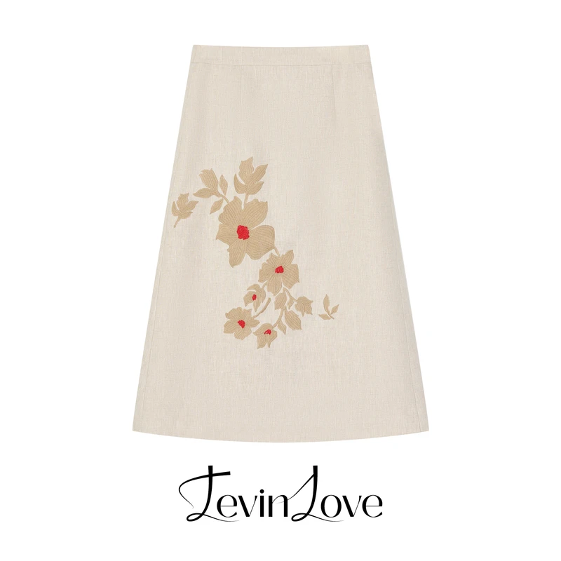 花朵刺绣半身裙 LEVIN LOVE 设计师款A029QB3944