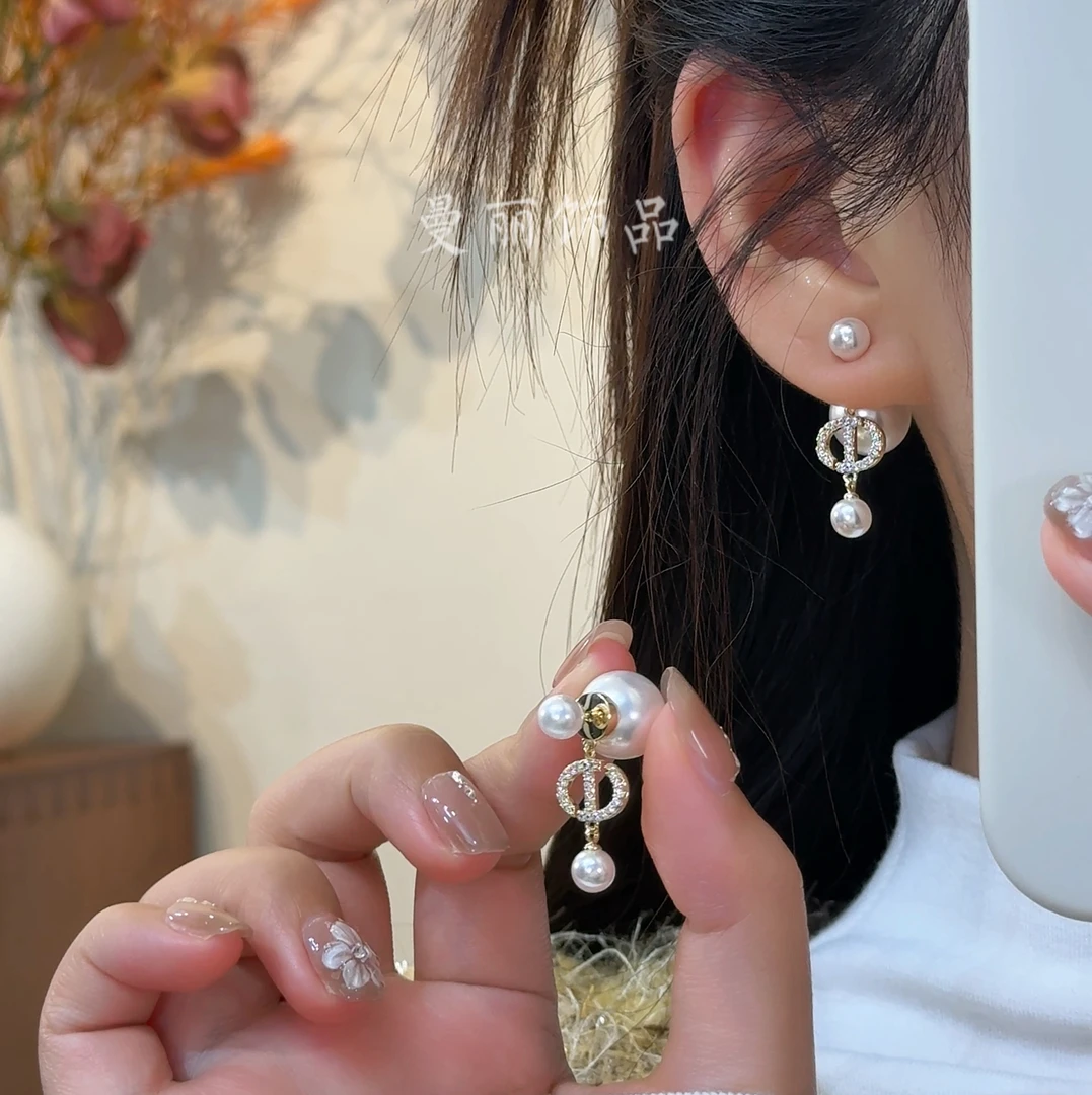 铜合金耳饰 2026轻奢温柔微镶两戴耳钉