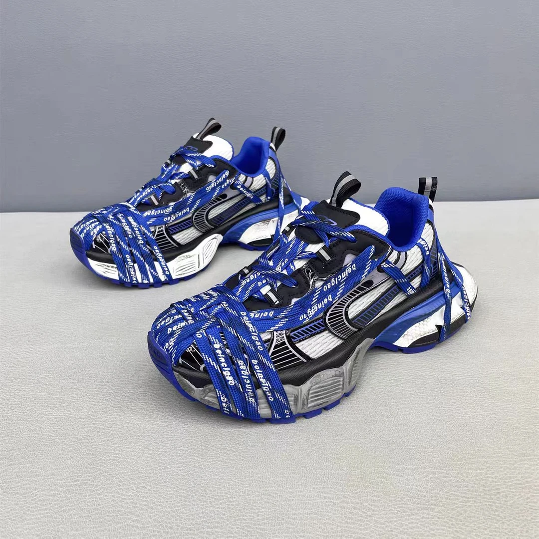 复古做旧老爹鞋男士秋季擦色网面做旧脏脏鞋子男2025新款厚底男鞋