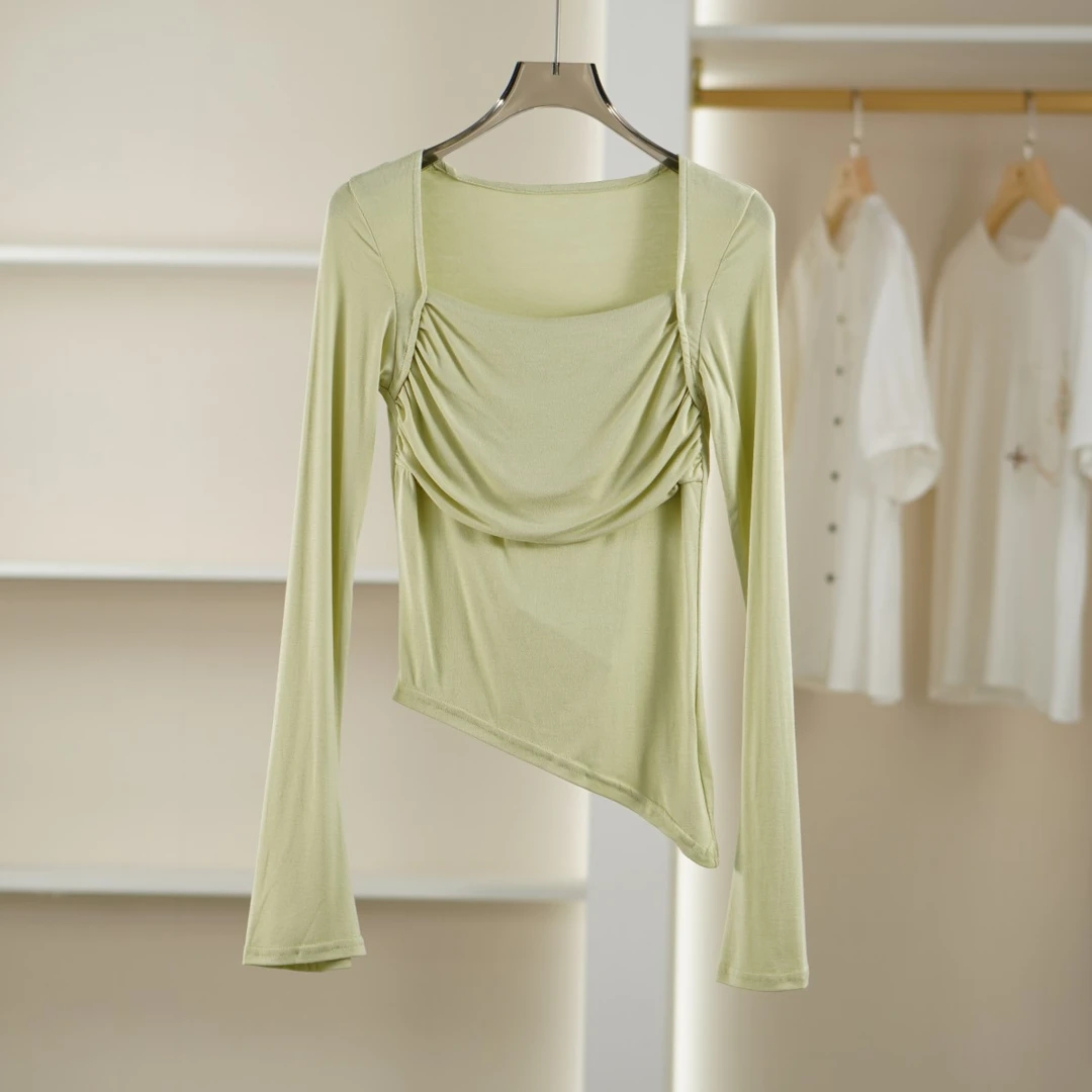 麦迪尚品 5050321 春季简约修身T恤打底衫品牌撤柜女装