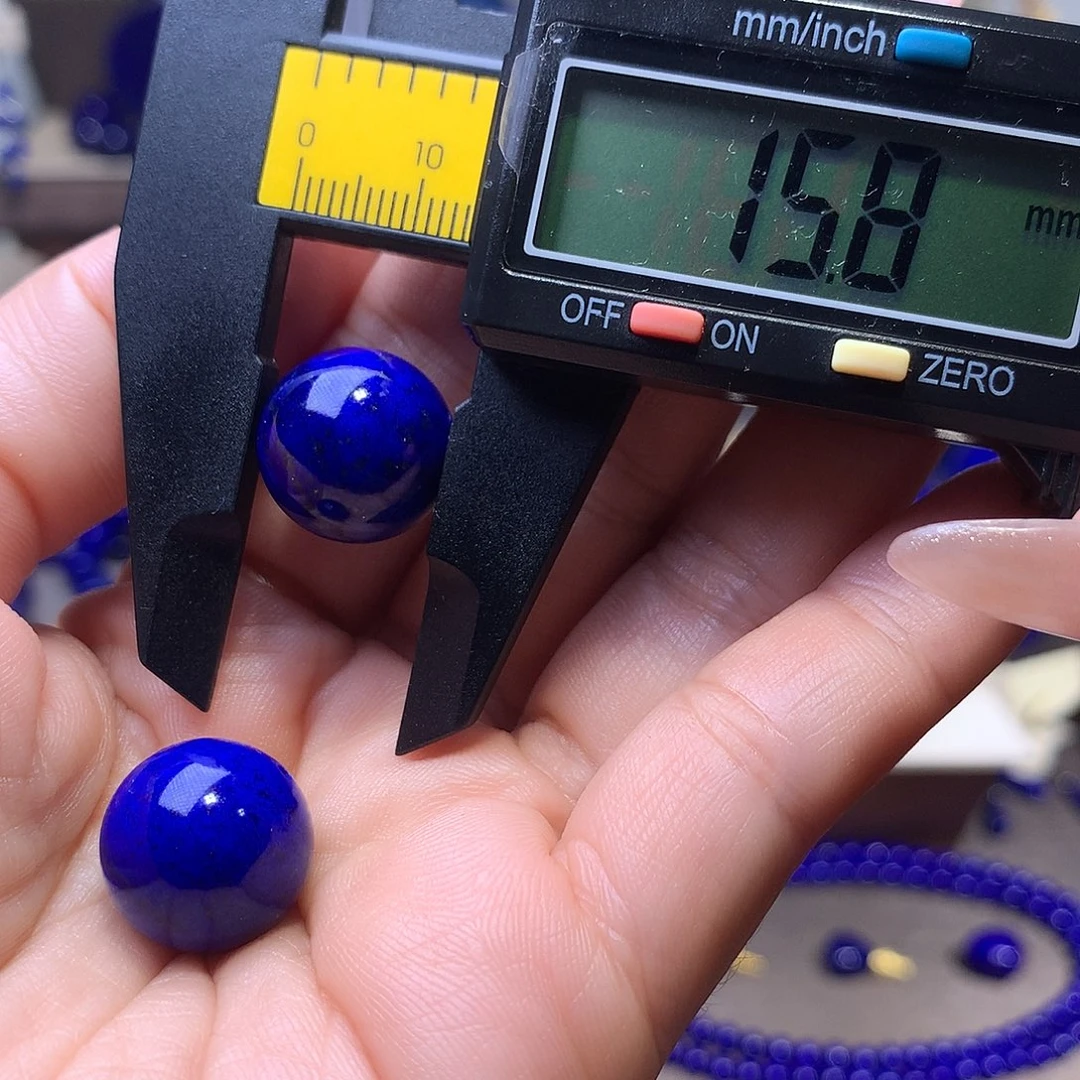 叽****青金石未镶嵌15.8一对珠