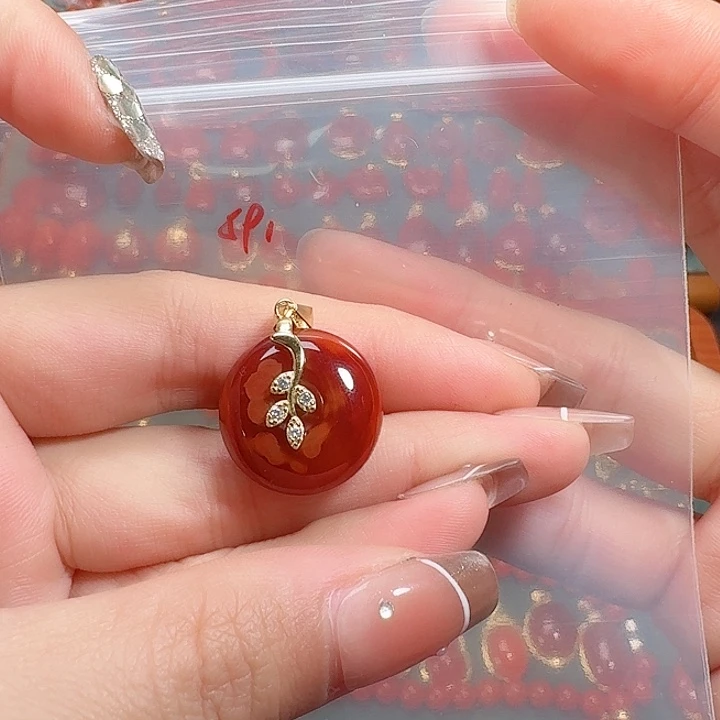 南红玛瑙银S925镶嵌戒指