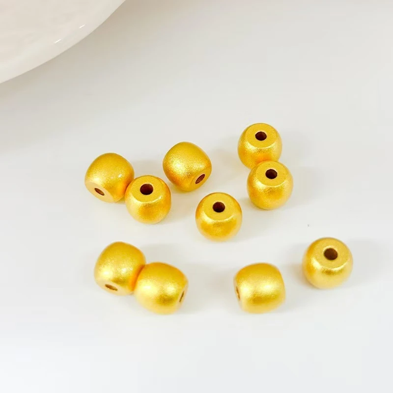 金色古玩收藏桶珠件手把件 可佩戴