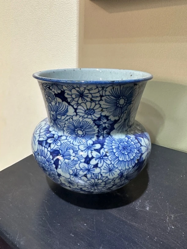 【近山古美】手工手绘万花建水高温手绘釉下青花瓷