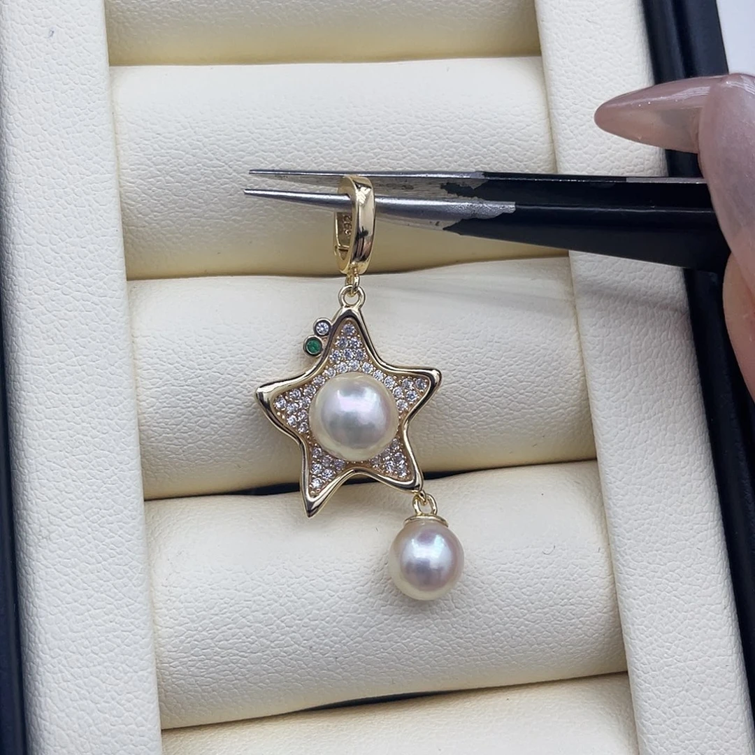 银S925镶嵌海水珍珠手绳