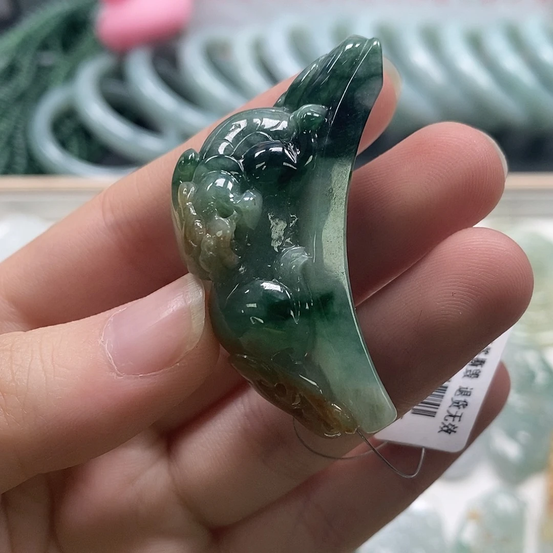 翡翠未镶嵌颈饰3-20翡翠A货挂件