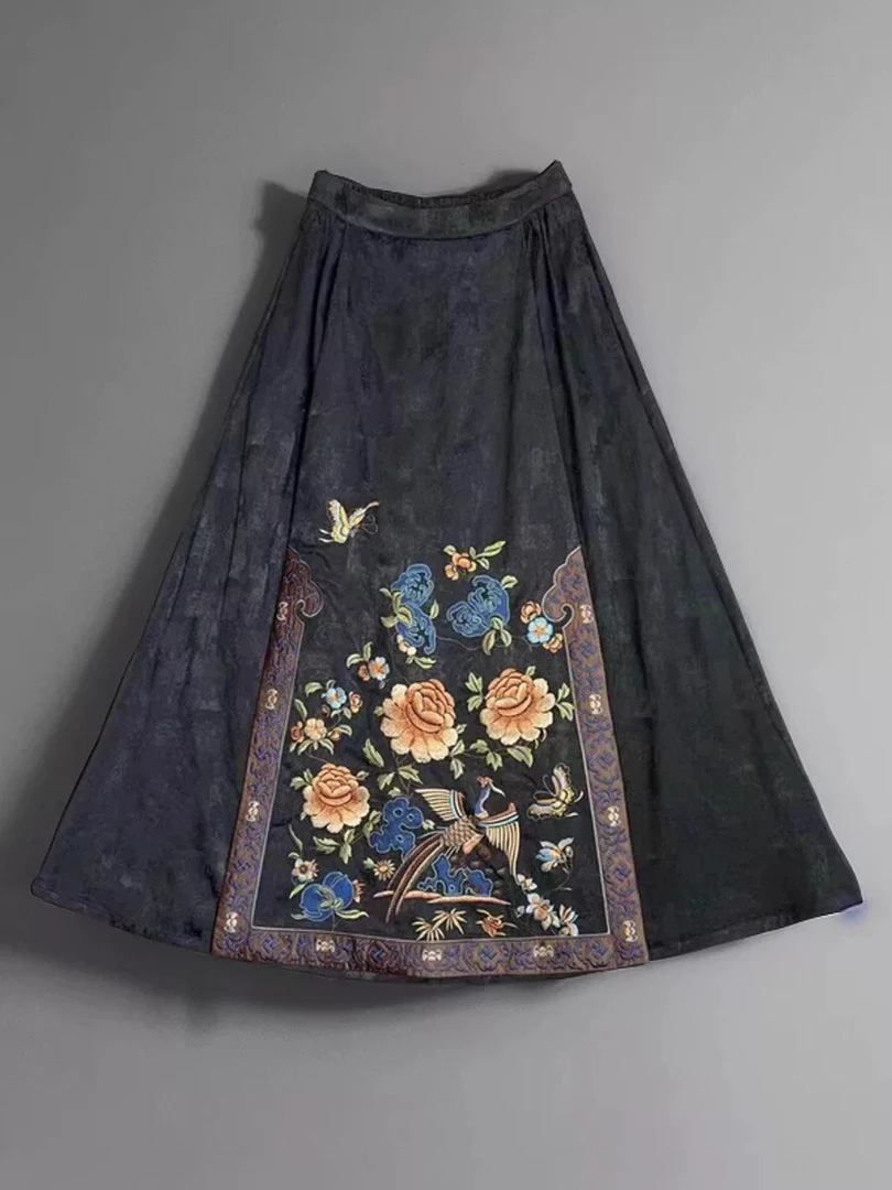 民族风刺绣厚马面裙241049