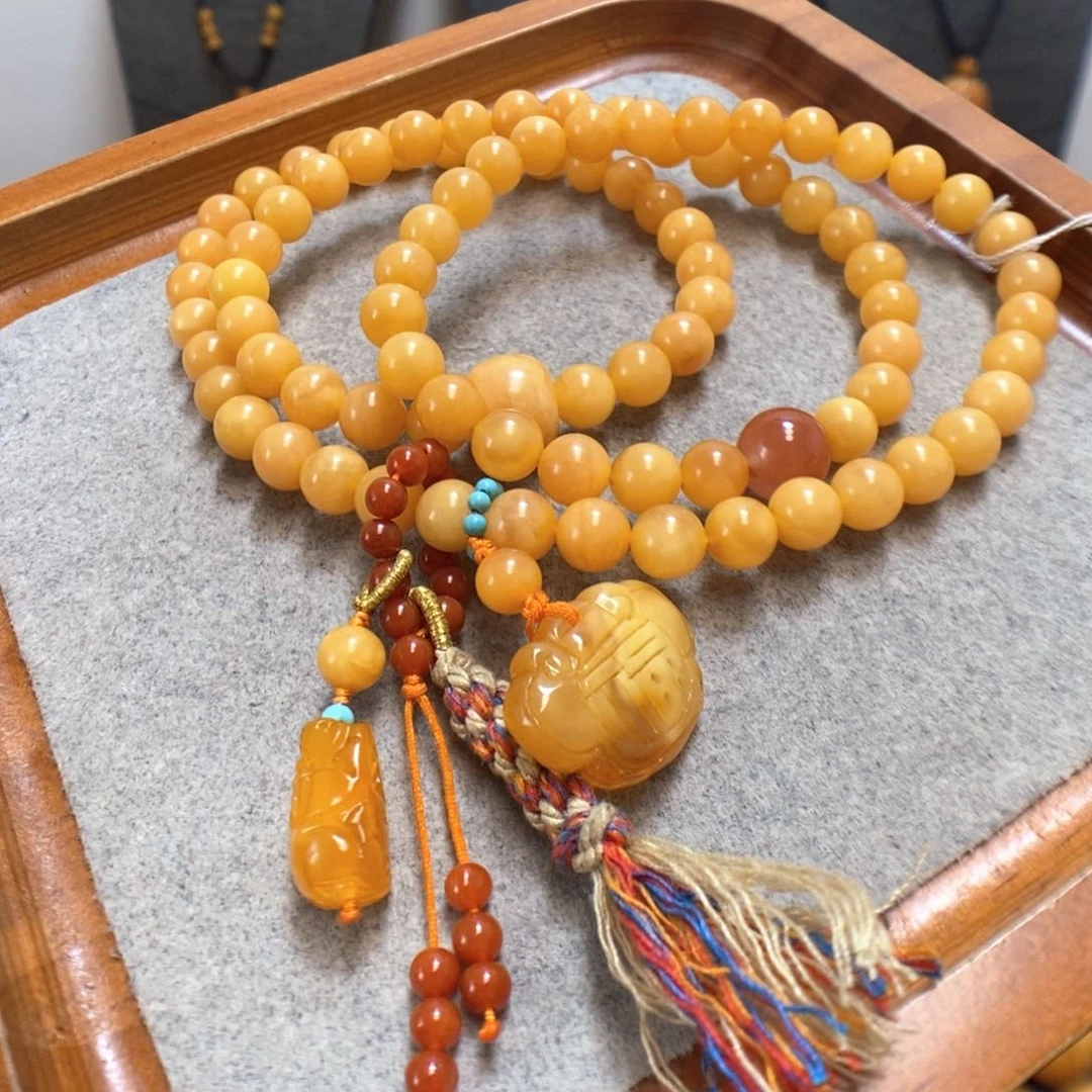 未镶嵌蜜蜡手串蜜蜡