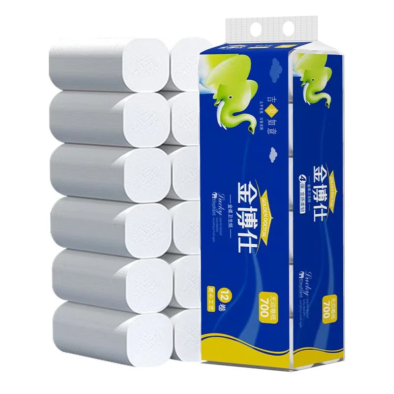 卷4层小卷纸面巾实芯卫生纸一次性家用厕所厕纸商用无芯卷筒纸