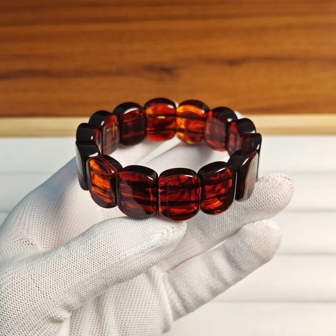 牛血红菩提根单圈手牌手串H160（无礼盒）