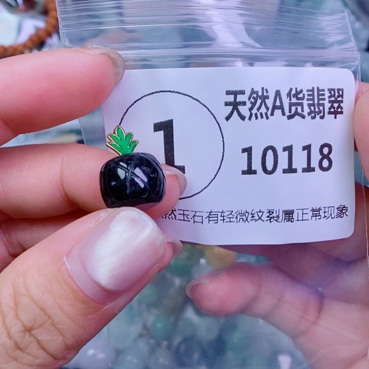 翡翠银S925镀金镶嵌颈饰吊坠