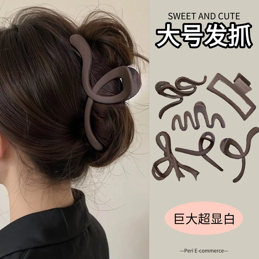 发量少适用哑光韩式抓夹发夹鲨鱼夹女少女风后脑勺头发饰显白日韩