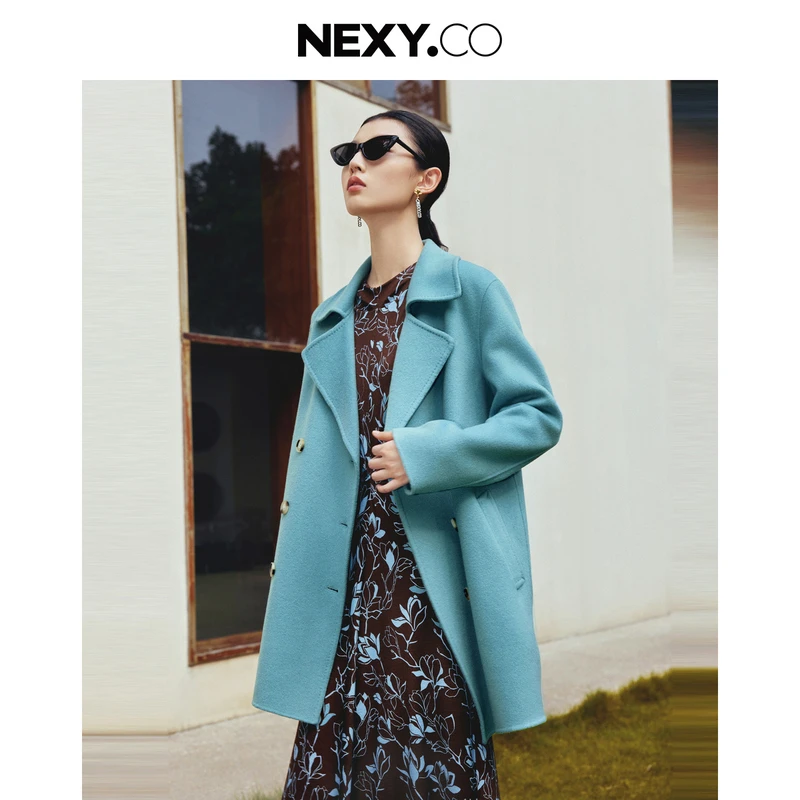 NEXY.CO/奈蔻2025气质时尚优雅中长款大衣XL00910L4